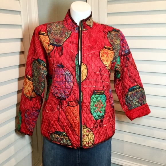 Chico's Jackets & Blazers - Chico’s Silk Quilted Japanese Lantern Jacket, 16